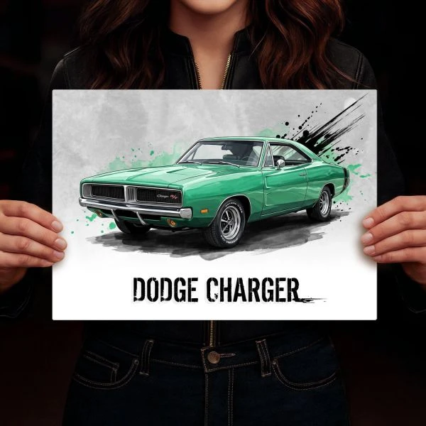 Plakat z metalu na sciane Dodge Charger R/T